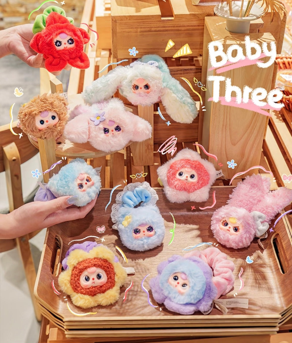 980. Baby Three Hair Tie Series Plush Blind Box