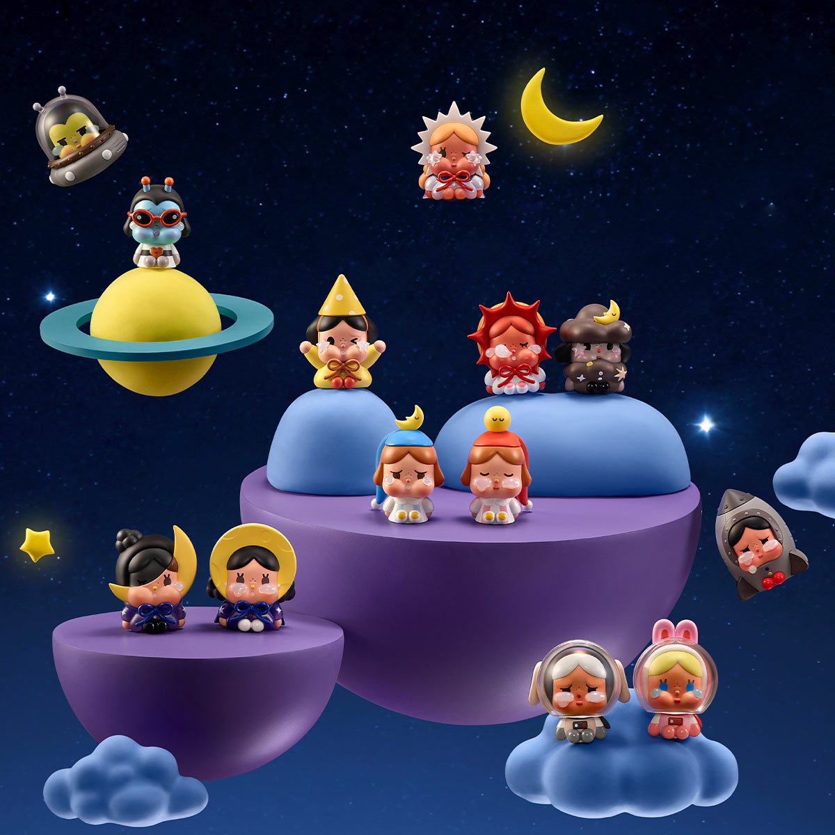 1164. CRYBABY CRYING TO THE MOON-SITTING SERIES FIGURES