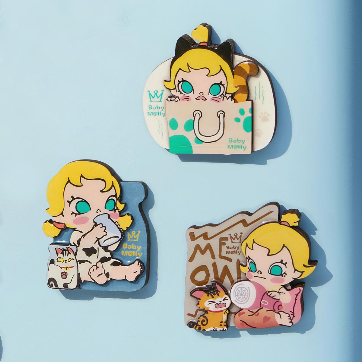604. Baby Molly & Baby Tabby Series-Fridge Magnet Blind Box