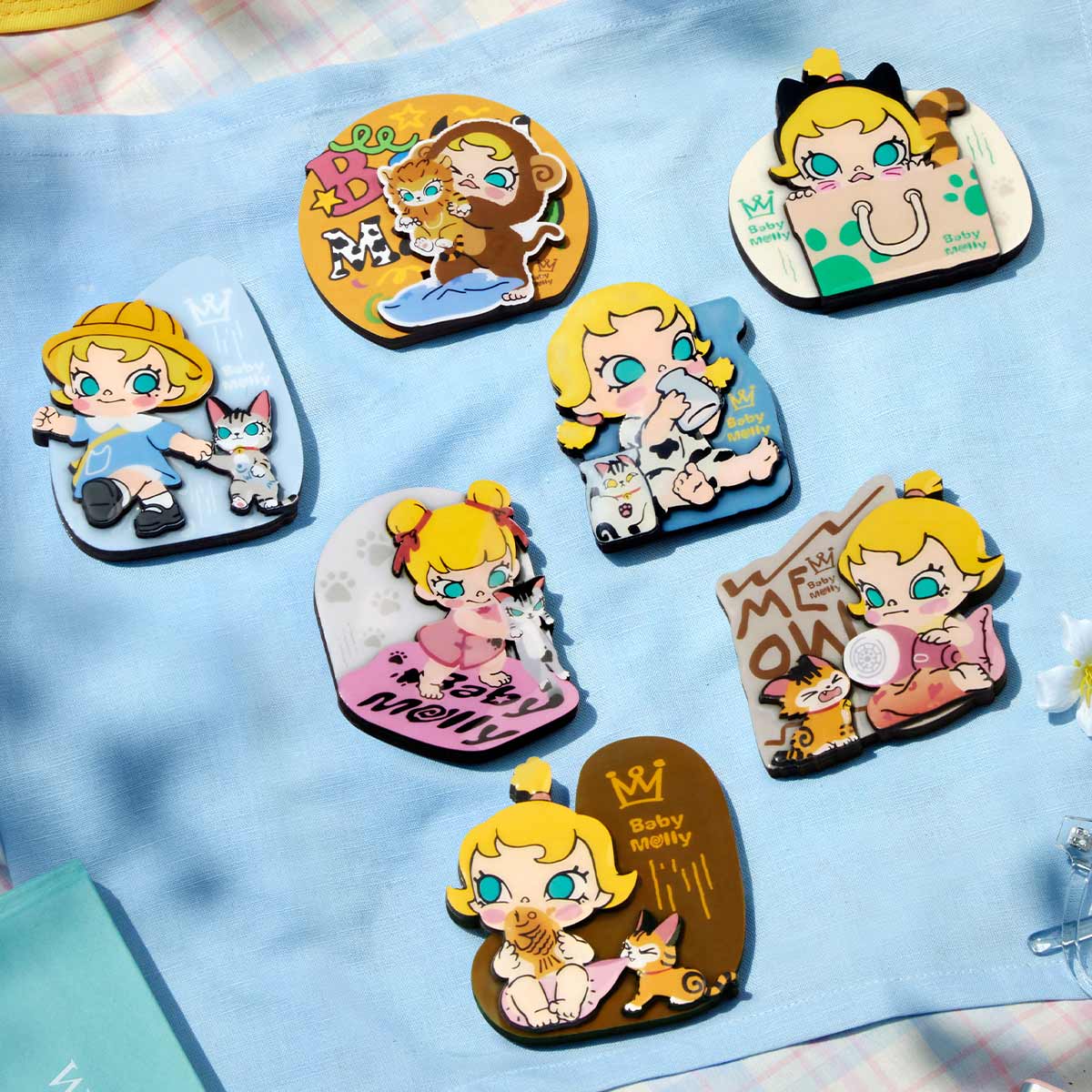 604. Baby Molly & Baby Tabby Series-Fridge Magnet Blind Box