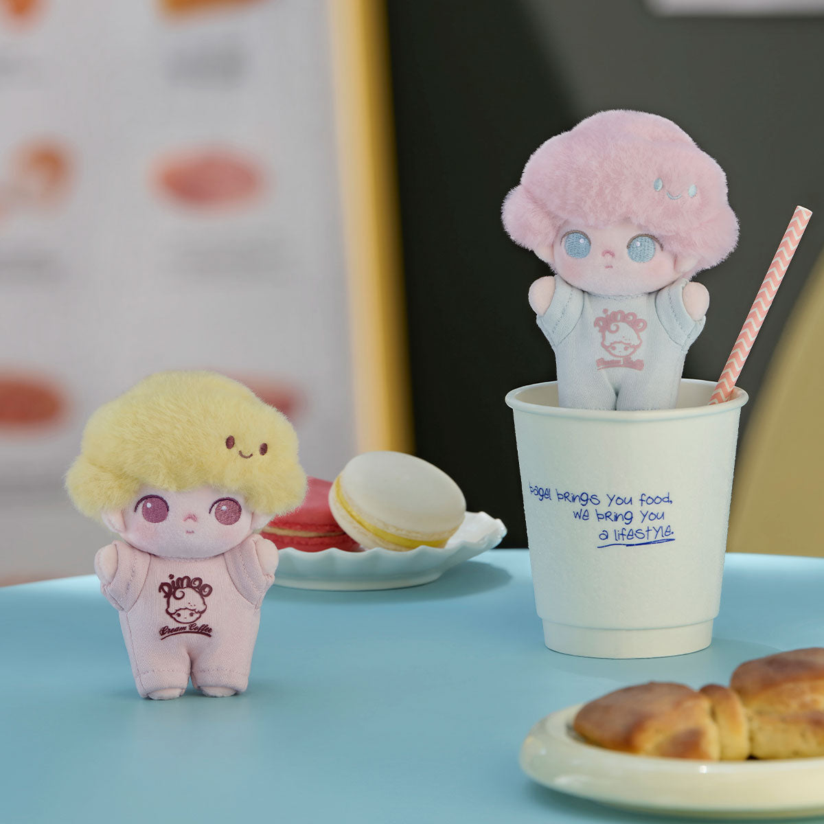 773. DIMOO Crush on Coffee Series-Soft-faced Plush Keychain Blind Box