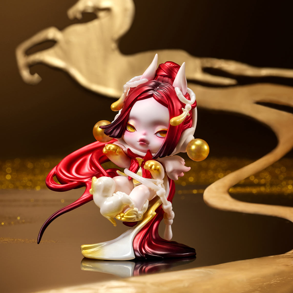 1281. SKULLPANDA Celestial Horse Figure