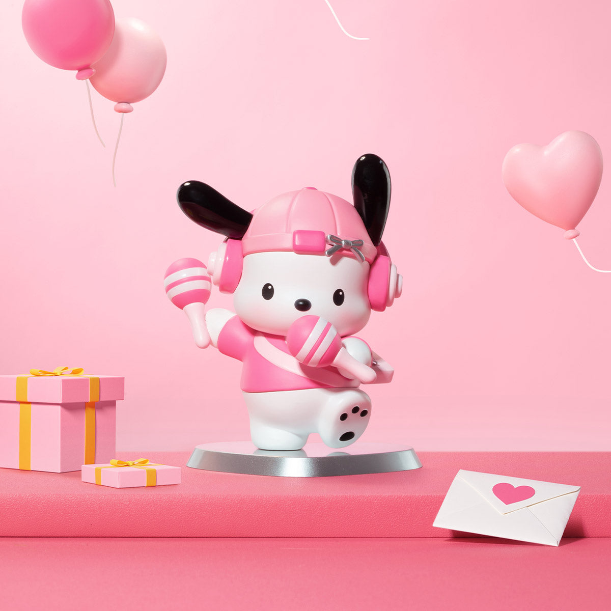 1477. HELLO KITTY AND FRIENDS Pink Party Series Figures