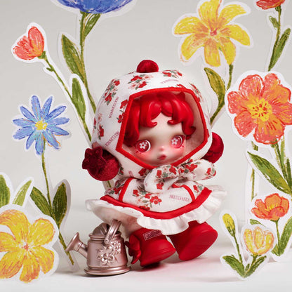 1607. SKULLPANDA Amid Flowers Plush Doll Pendant