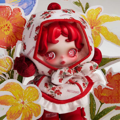 1607. SKULLPANDA Amid Flowers Plush Doll Pendant