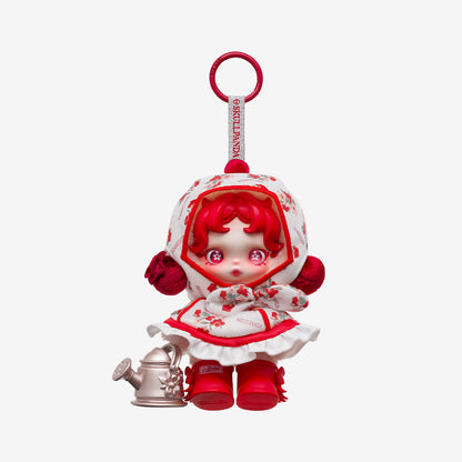 1607. SKULLPANDA Amid Flowers Plush Doll Pendant
