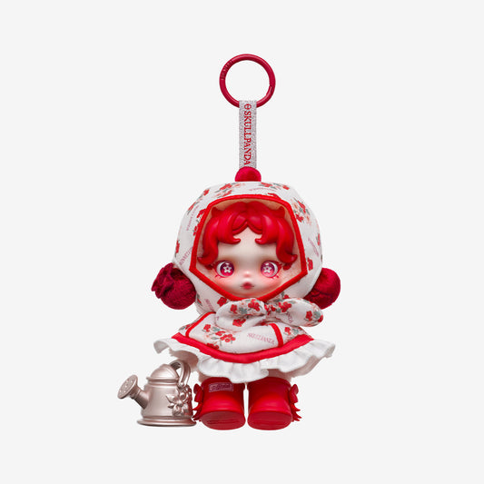 1607. SKULLPANDA Amid Flowers Plush Doll Pendant