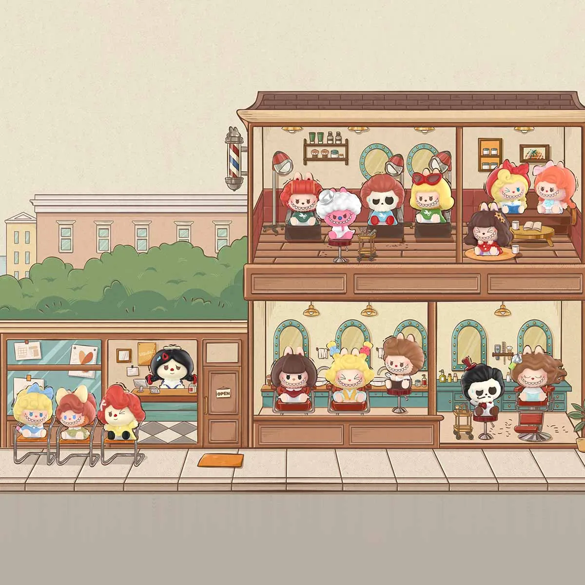 1837. POP BEAN THE MONSTERS Hair Salon Series