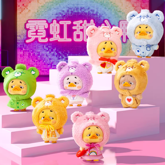 1268. UPSET DUCK × Care Bears Neon Sweetheart Duck Series Plush Blind Box