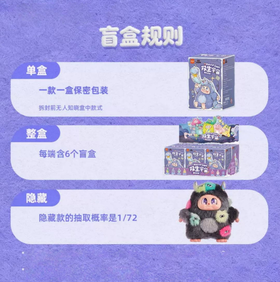 1718. Monster Cupa Twin Universes Series Plush Blind Box