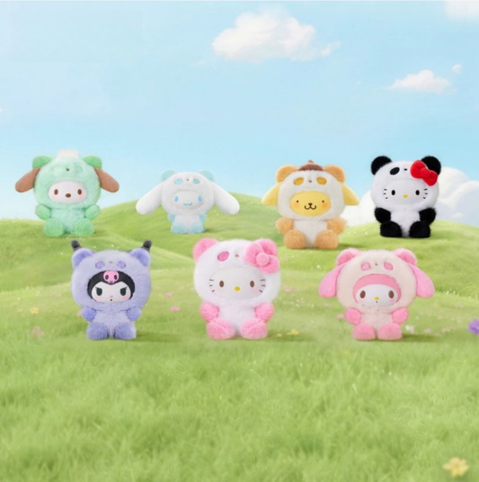 1858. SANRIO CHARACTERS Colorful Panda Series Plush Blind Box