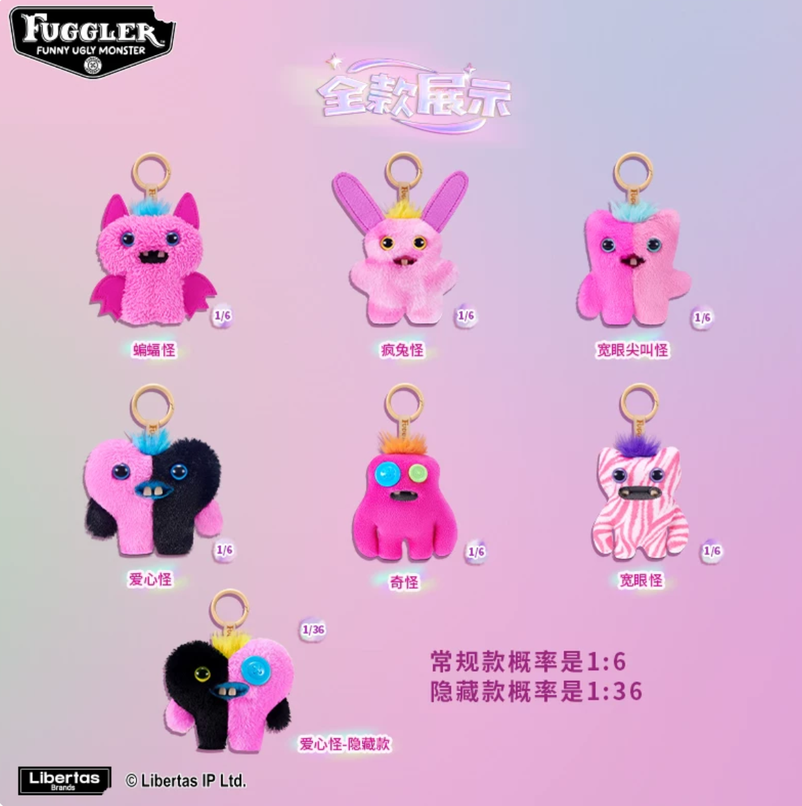 1874. FUGGLER Cute Pink Baby Series Plush Blind Box