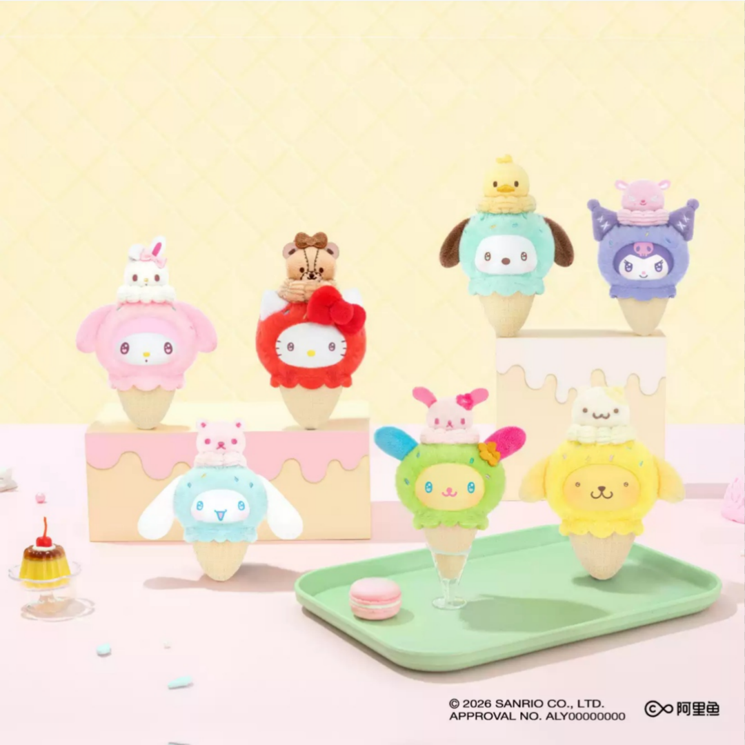 1996. SANRIO CHARACTERS Little Ice Cream Cone Series Plush Blind Box