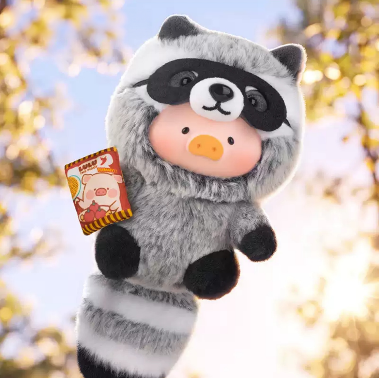 2012. LULU THE PIGGY Animal Party 2 Crispy Noodle Thief Raccoon Lu Plush Pendant