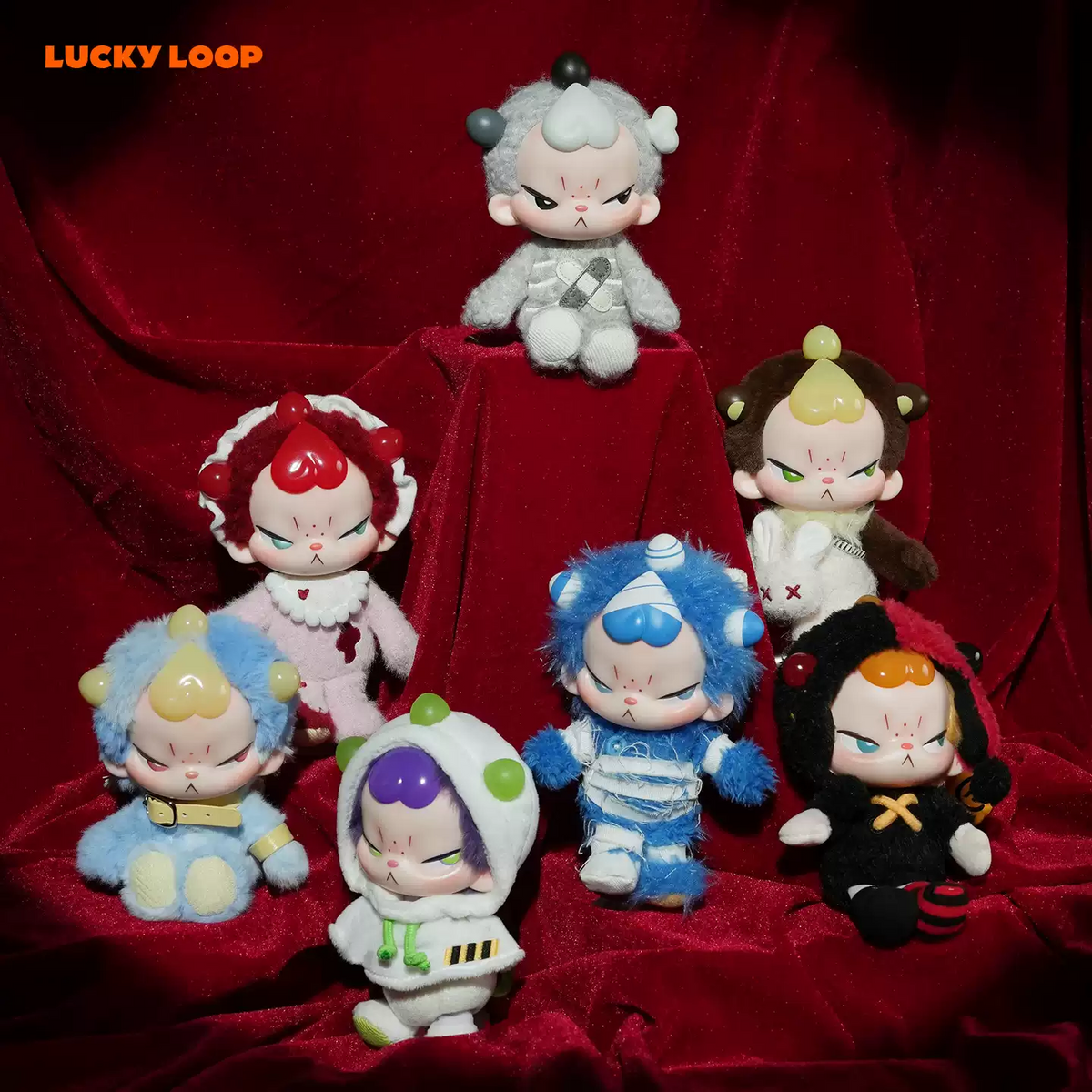 2257. Kooie Clumsy Pranks Series Plush Pendant Blind Box